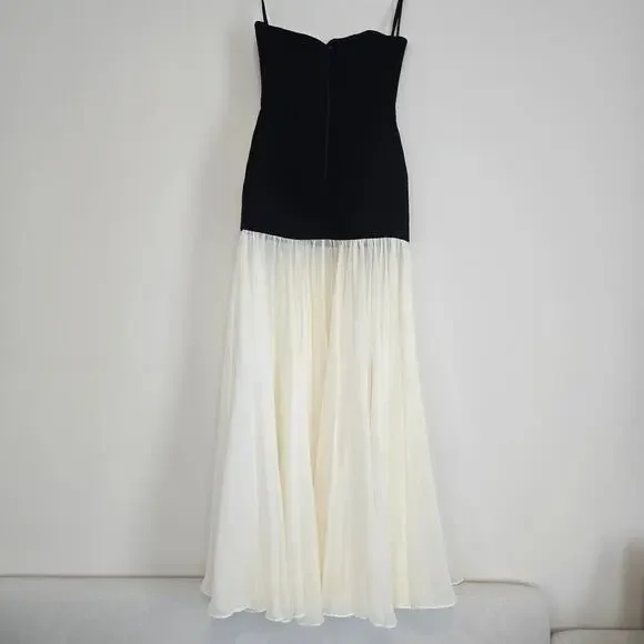 Bronx and Banco Adrian Strapless Drop-Waist Sheer bottom Maxi Dress Sz 6 Med NWT - Picture 4 of 14